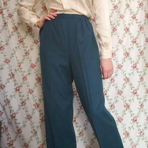 Vintage Teal High Waisted Trousers